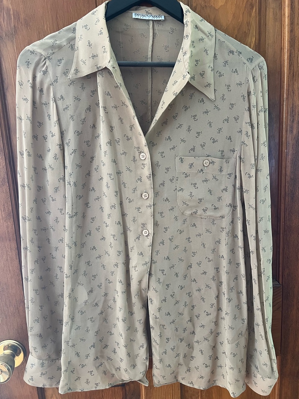 Vintage 90s Emporio Armani Floral Long Sleeve Blouse